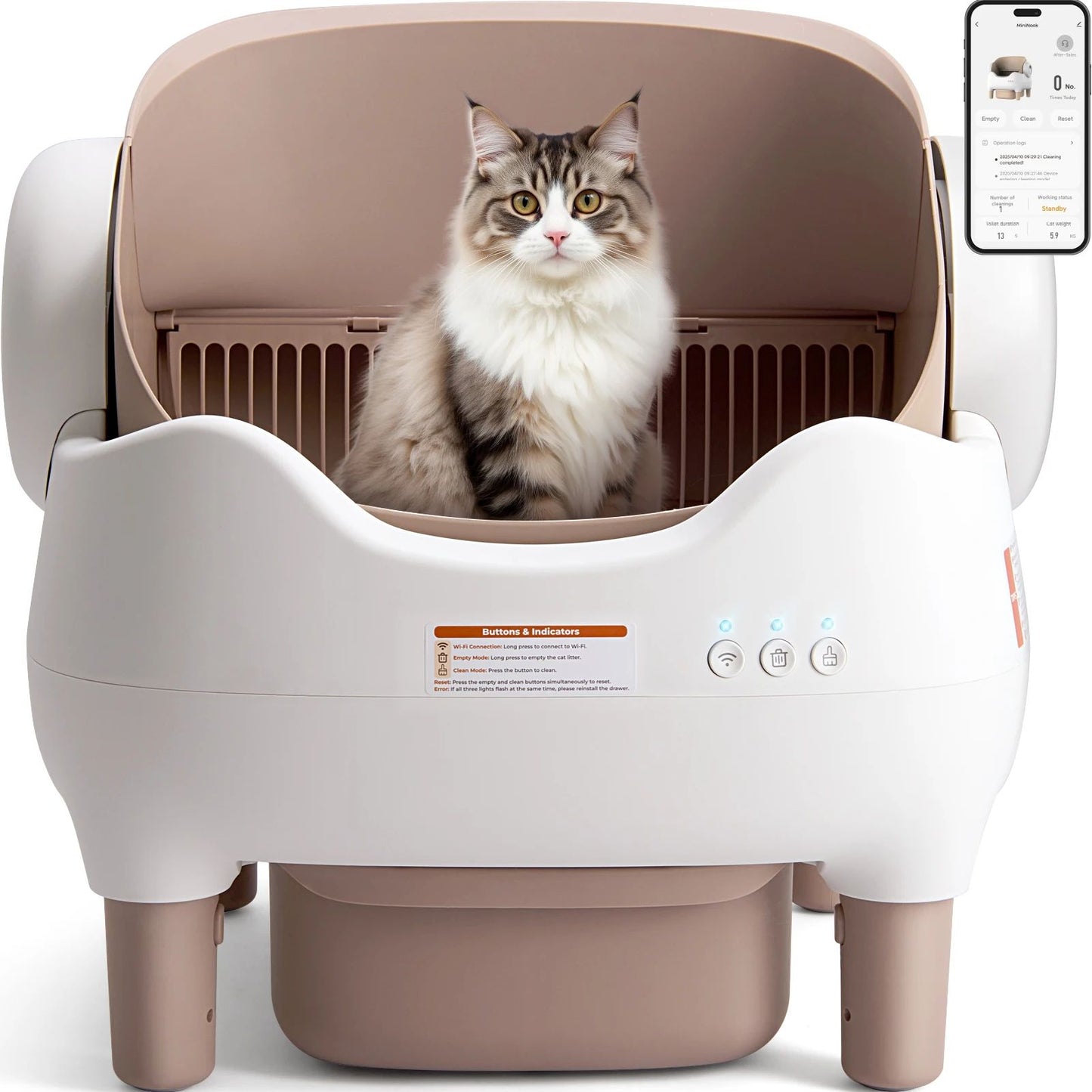 Open Automatic Litter Box White Deodorant