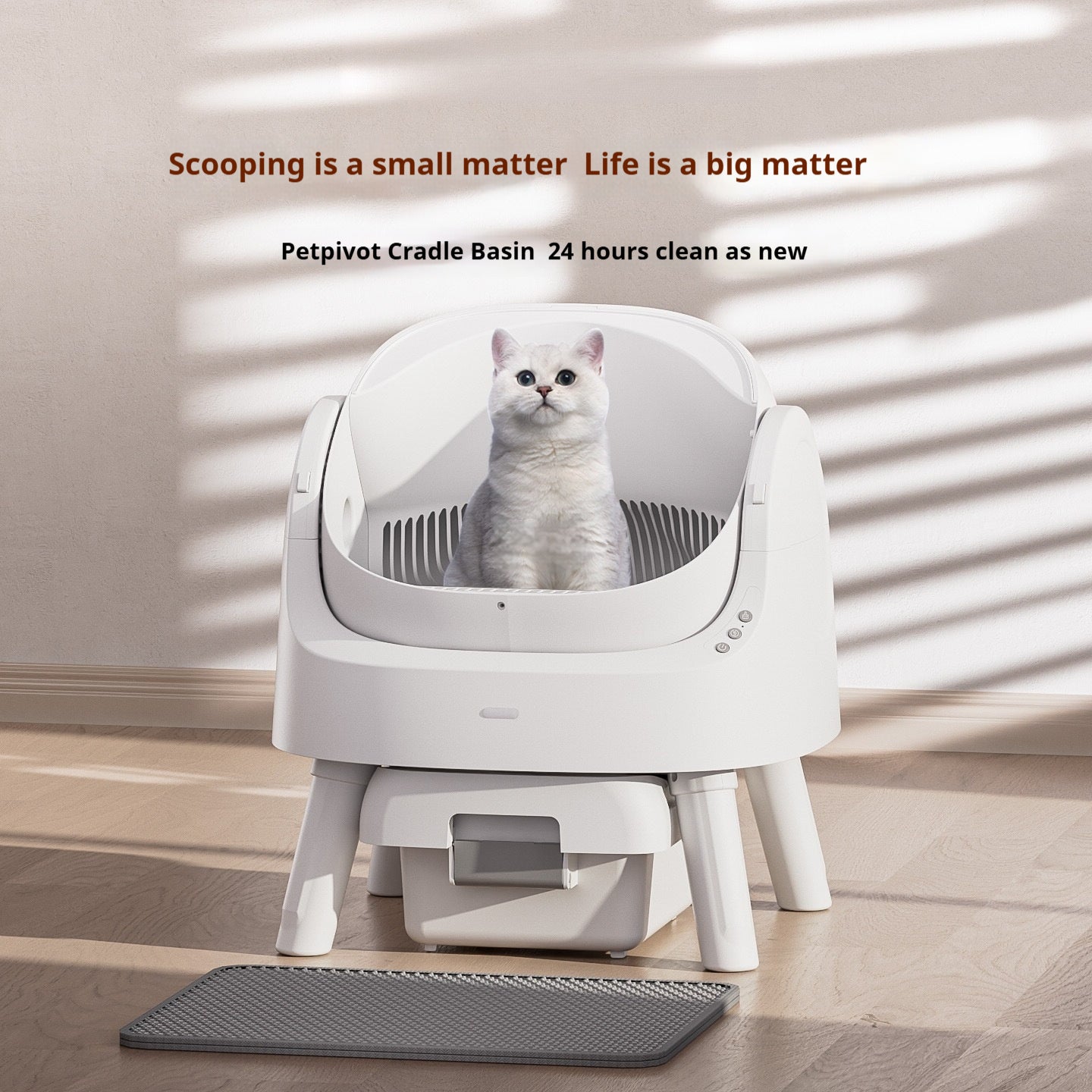 Open Automatic Litter Box White Deodorant