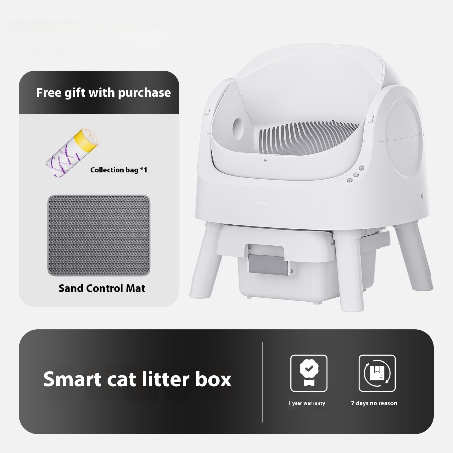 Open Automatic Litter Box White Deodorant