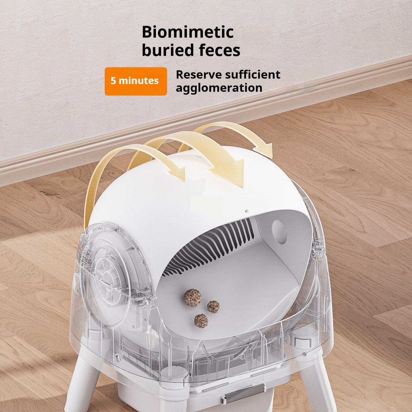 Open Automatic Litter Box White Deodorant