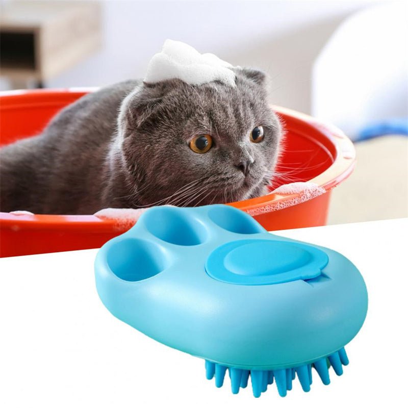 Durable Cat Paw Bath Brush Fine Foaming Labor - saving Cartoon Shape Pet Dog Cat Pet Hair Grooming Brush Reusable Dog Hair Comb Pet Products - My Store