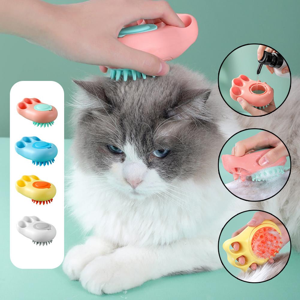 Durable Cat Paw Bath Brush Fine Foaming Labor - saving Cartoon Shape Pet Dog Cat Pet Hair Grooming Brush Reusable Dog Hair Comb Pet Products - My Store
