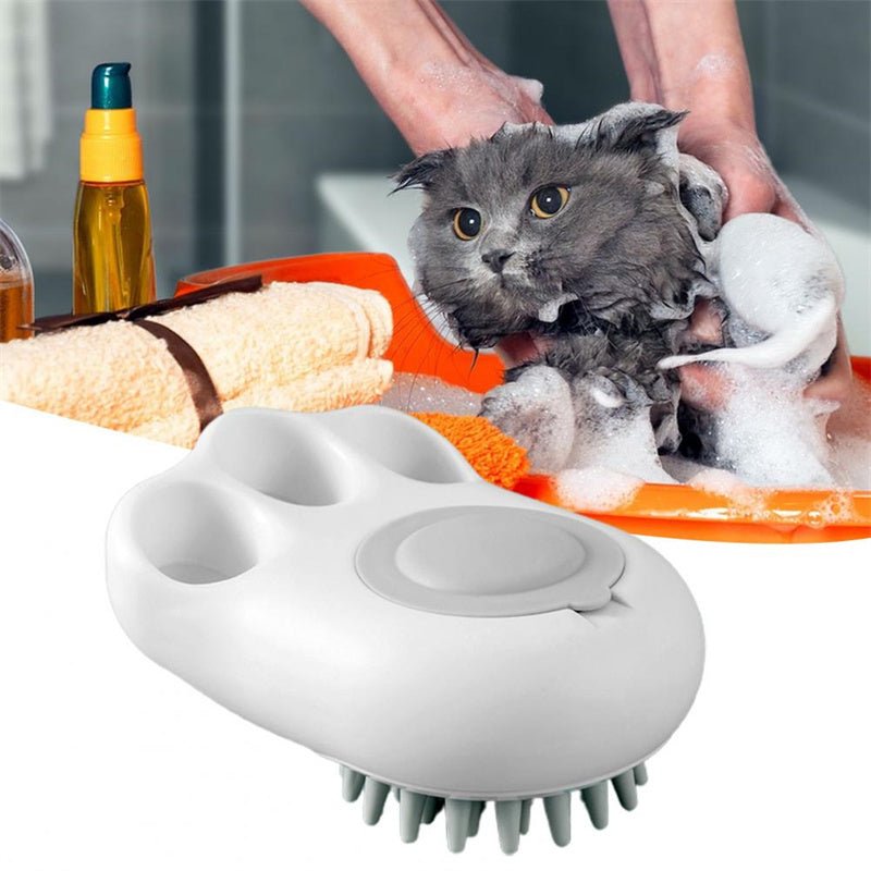 Durable Cat Paw Bath Brush Fine Foaming Labor - saving Cartoon Shape Pet Dog Cat Pet Hair Grooming Brush Reusable Dog Hair Comb Pet Products - My Store